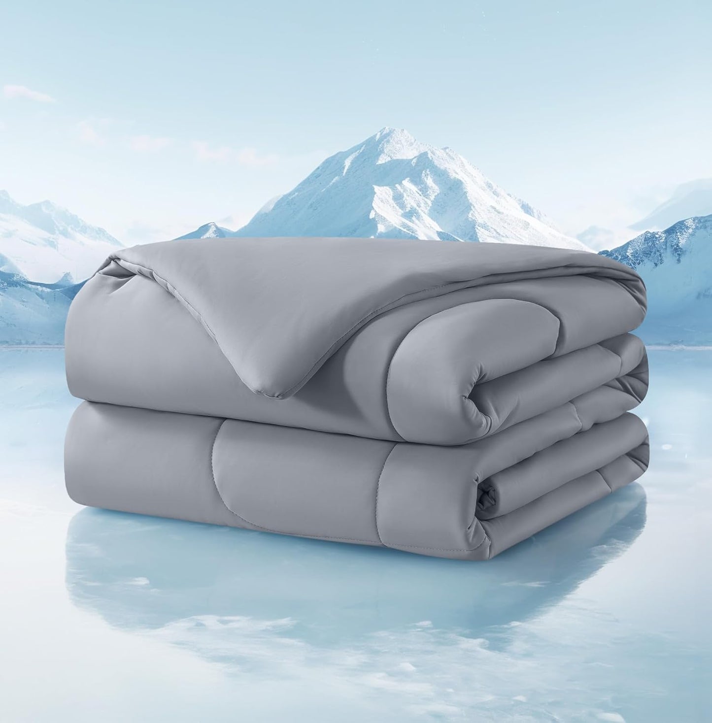 Cooling Comforter Full/Queen Size, All Season Blanket for Hot Sleepers, Lightweight Comforter for Night Sweats, Double-Sided Cooling Bedding for Bed, Sofa, Office, Camping (Dark Gray,90"*90")