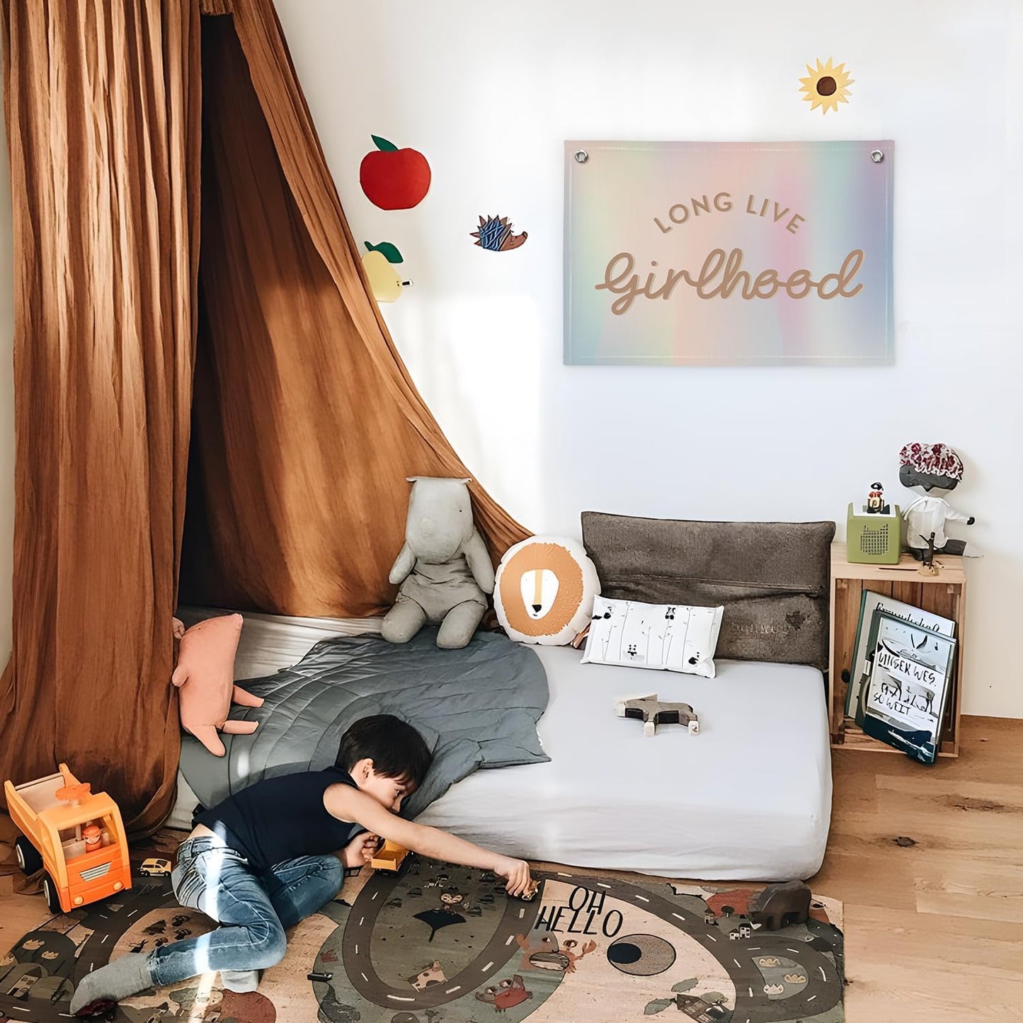 Mermaid Girls Room Decor,Long Live Girlhood Birthday Decorations Wall Decor Banner, Baby Girls Nursery,Mermaid Lovers for Teen Girl Bedroom,30x20,girlroom