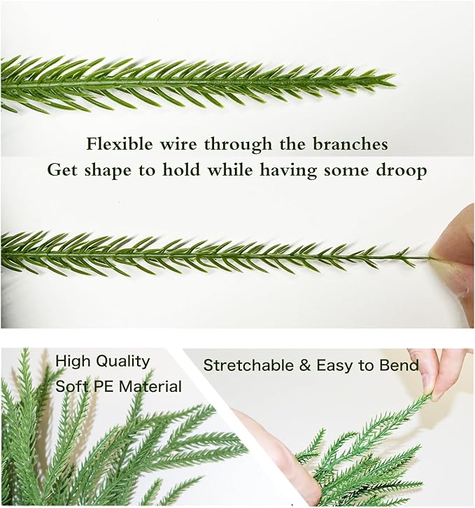 2pcs 24in Artificial Norfolk Pine Tree Tabletop Christmas Tree Decoration Outdoor Indoor Home Decor