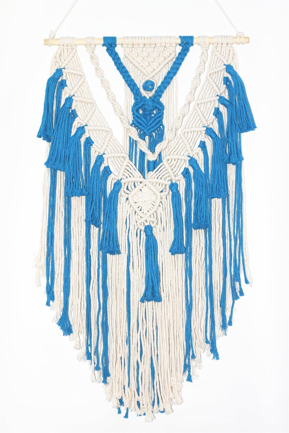 BMIDRUT Macrame Woven Wall Hanging Tapestry Boho Wall Art Handmade Macrame Tapestry for Wedding Bedroom Living Room Background Wall 17x30 Inch