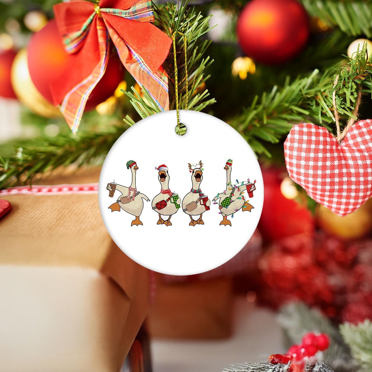 Goose Christmas Tree Ornament, Decorative Hanging Decor and Gift