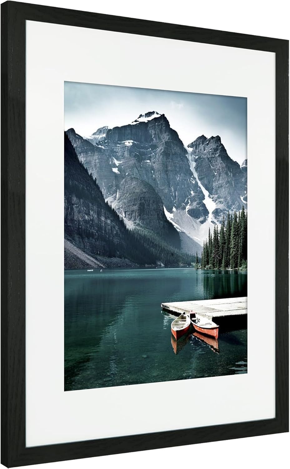 iRahmen 16x24 Picture Frame Set of 2 with Plexiglass, Black Wood Frame Display 12x18 Picture with Mat or 16 x 24 Without Mat, Poster Frame for Photo Wall Mounting Horizontal and Vertical