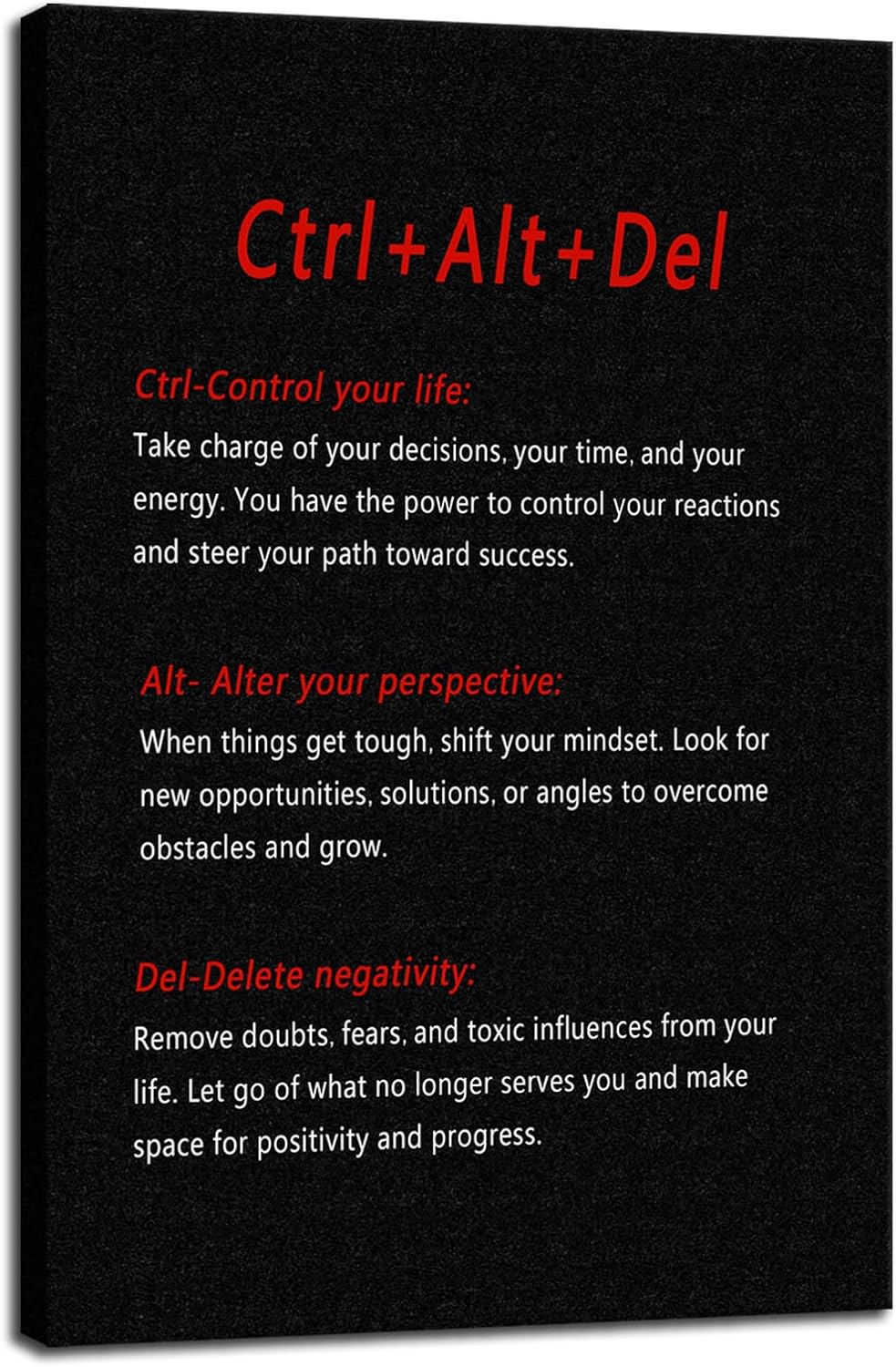 Inspirational Entrepreneur Quotes Wall Art Inspiring Ctrl Alt Del Painting Prints on Canvas Modern Motivational Posters Prints Artwork Home Office School Classroom Wall Decor[24''W X 36''H]
