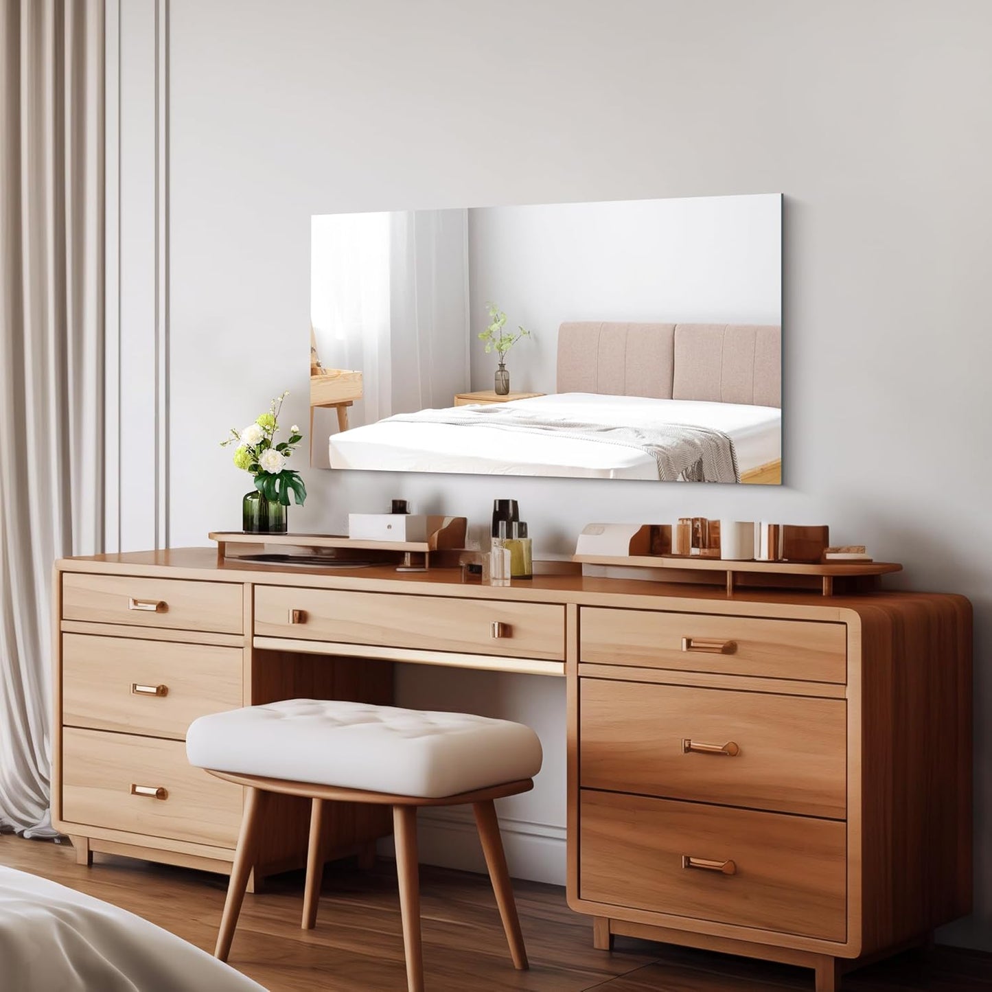 Frameless Mirror, 20x36 Inch Bathroom Mirrors for Wall, Rectangle Bathroom Vanity Mirrors with Polished Edge, Hangs Horizontally or Vertically for Bathroom, Bedroom and Living Room