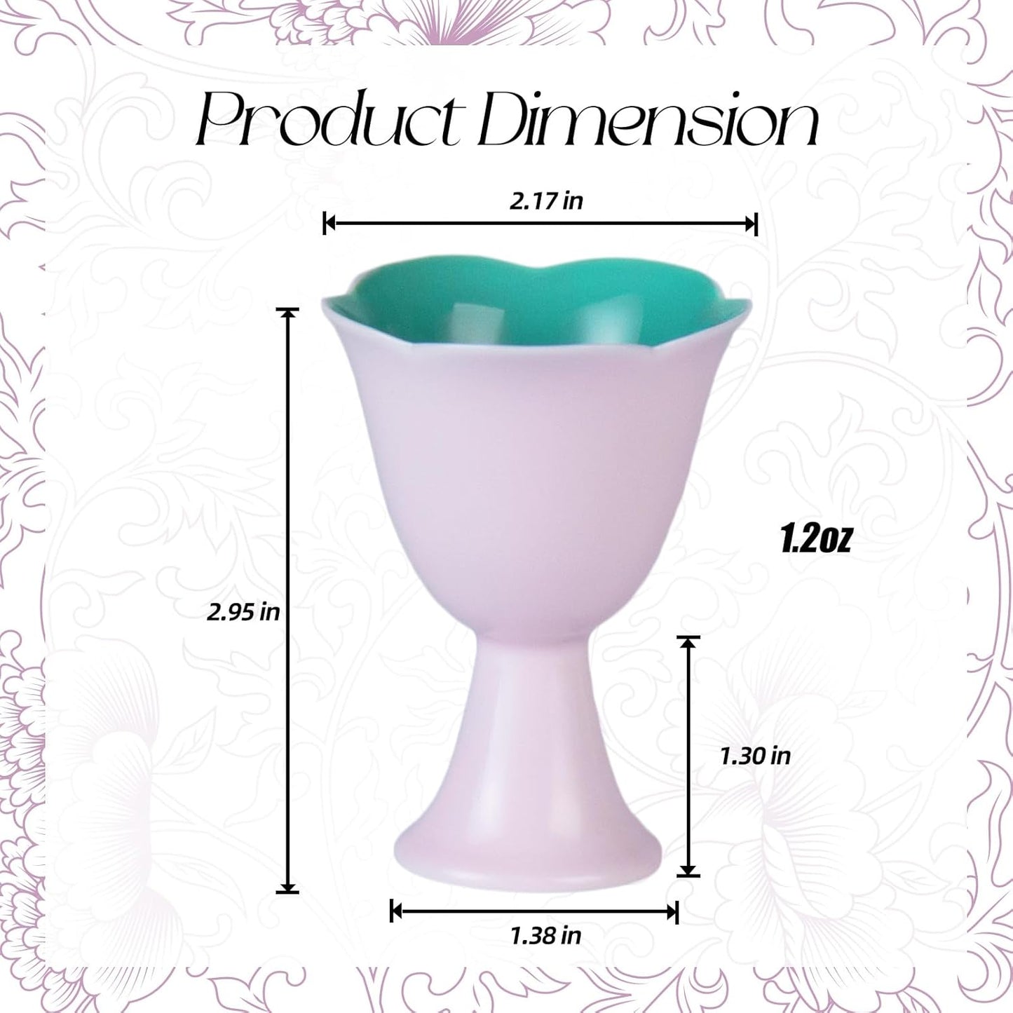 KAMMAK Ceramic Tea Cups Small, Cute Vintage Coffee Cup Set of 2, Porcelain Teacups Espresso Mug, 1.3oz Hand Painted Chinese Afternoon Tea Party Mugs, Birthday Gift for Women Men, Apricot Turquoise