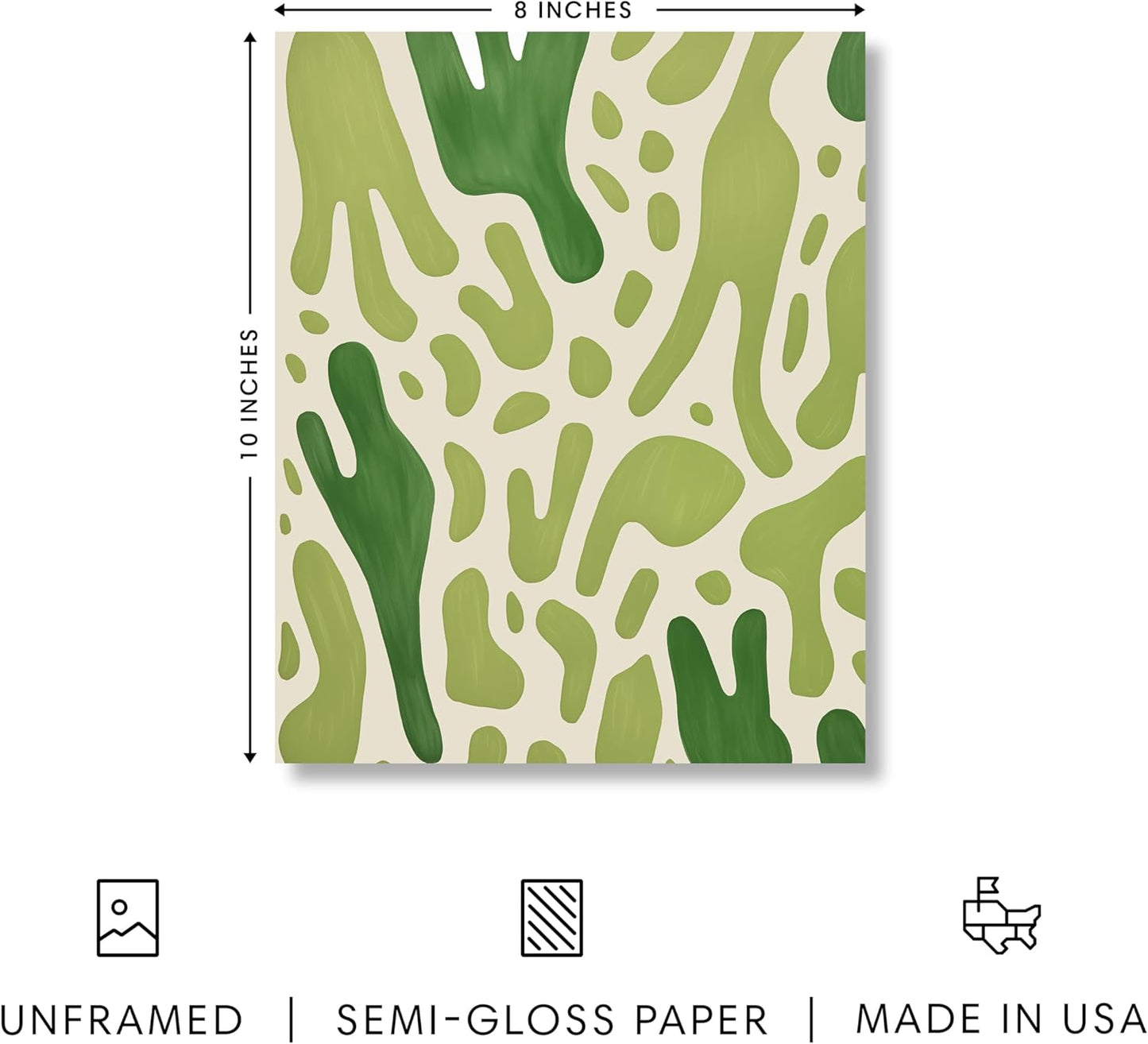 HAUS AND HUES Modern Abstract Wall Art - Blue and Green Living Room Art, Modern Artwork for Walls, Minimalist Picture for Living Room(Green Pattern, Unframed, 8x10)