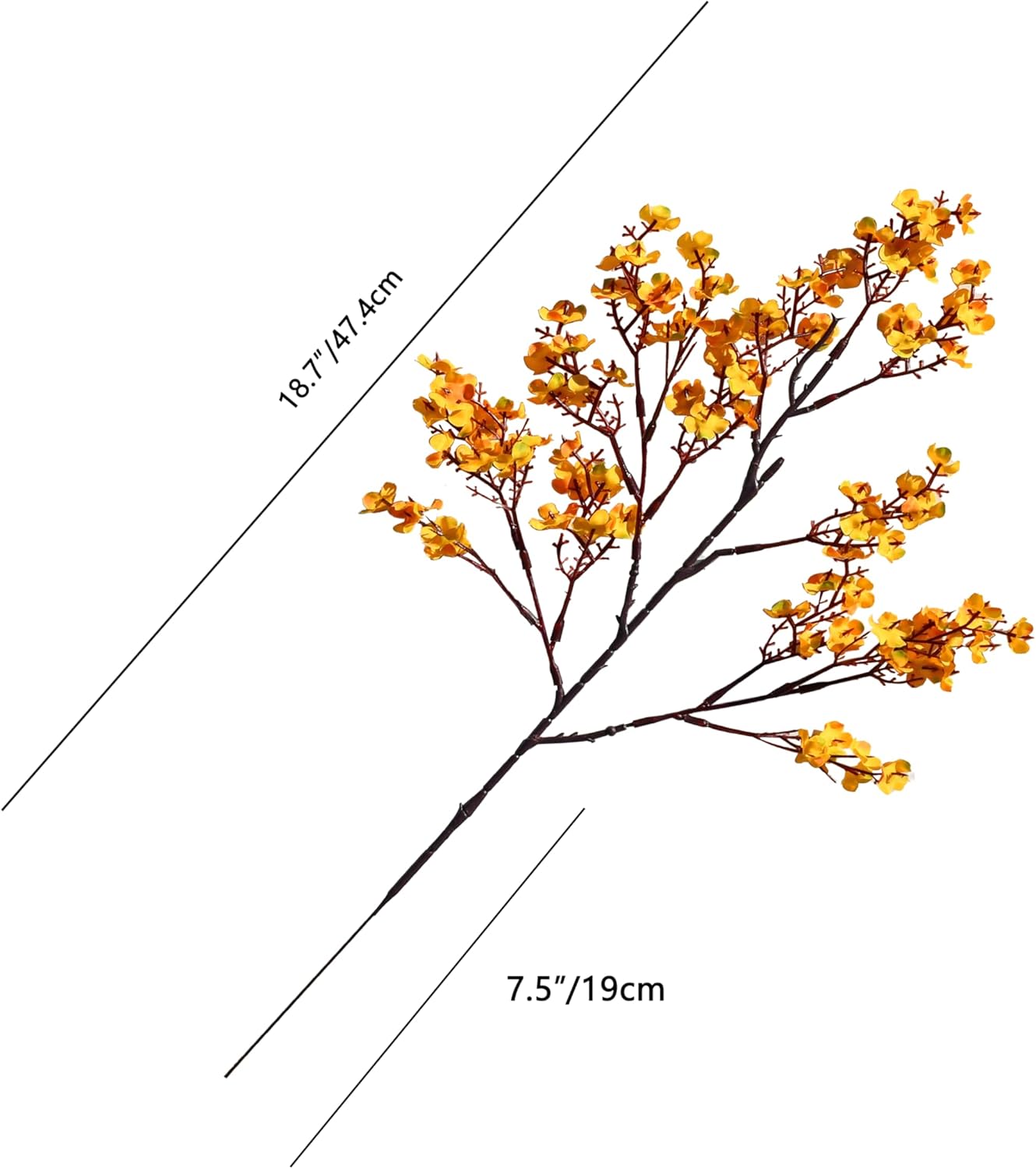 Mandy's Dark Yellow Artificial Baby’s Breath Flowers 6 Bundles Silk Gypsophila with Bendable Stems for Fall Centerpiece Wedding Decor and Table Arrangements