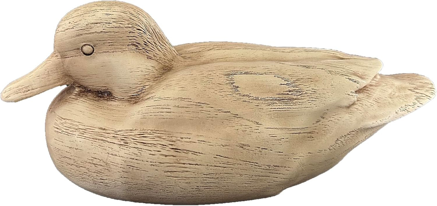 Hymmah Duck Home Decor Statue Rustic Home Decorations for Living Room, Boho Sculpture Resin Animal Collectible Figurines for Indoor Decor (Beige)