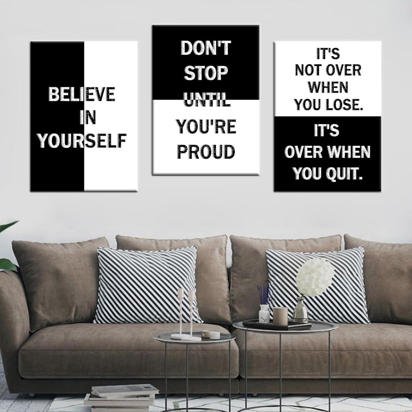 Inspirational Wall Art Home Decor Motivational Entrepreneur Quotes Poster Print on Canvas Black and White Sign Artwork Home Living Room Workplace Picture Wall Decoration Ready to Hang [60''Wx28''H]