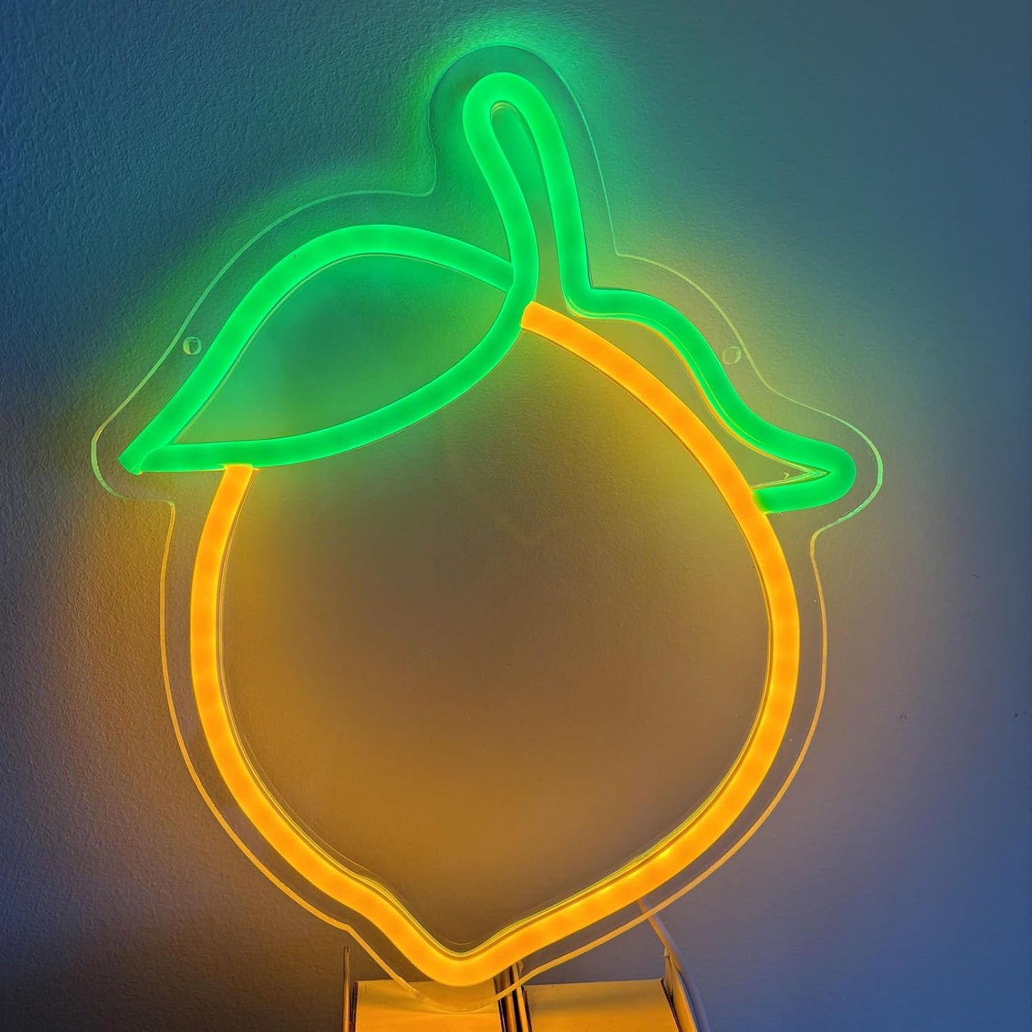 Lemon Neon Sign Cute Fruit Shape Neon Light Fruits Light Up Signs for Wall Decor Apartment, Bar, Kids' Room,Yellow Led Sign for Birthday Party Bedroom,11.5 * 10.3in