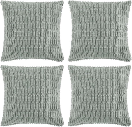 Fancy Homi 4 Packs Decorative Throw Pillow Covers for Living Room Couch Bed, Modern Farmhouse Boho Home Decor, Accent Cushion Case (16 x 16-Inch, Grey Blue)