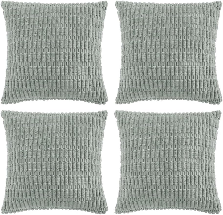 Fancy Homi 4 Packs Decorative Throw Pillow Covers for Living Room Couch Bed, Modern Farmhouse Boho Home Decor, Accent Cushion Case (20 x 20-Inch, Grey Blue)