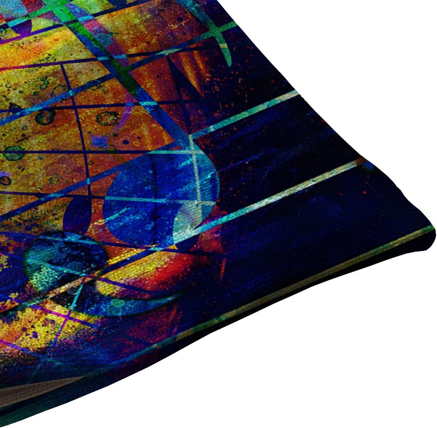 Farmhouse Decorative Outdoor Throw Pillow Covers for Couch Sofa Bed Colorful Collage with Music Notes and The Violin Clef Pillow Cover Modern Decor Pillow Case 12 x 20 Inch