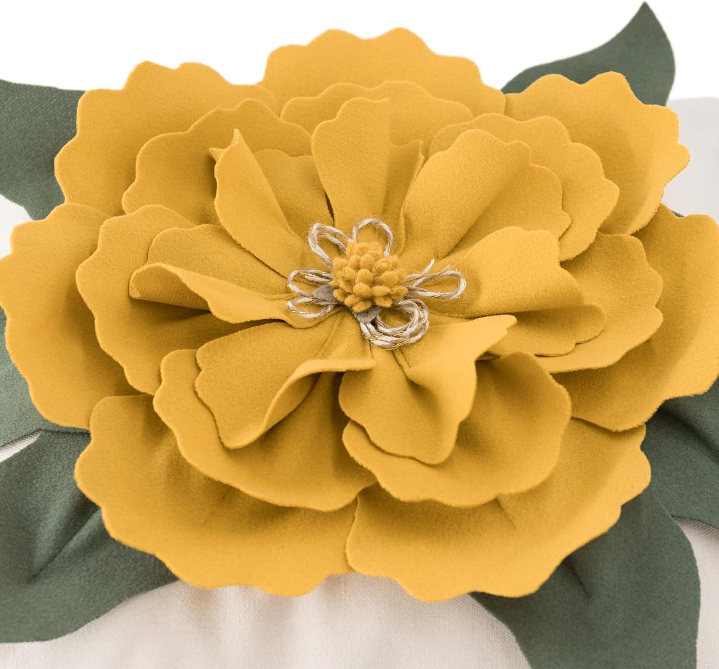 JWH Flower Throw Pillow Cover Decorative 3D Floral Accent Pillow Case Stereo Cushion Handmade Pillowcase for Car Bedroom Bed Couch Sofa 18x18 Inch Gold Yellow