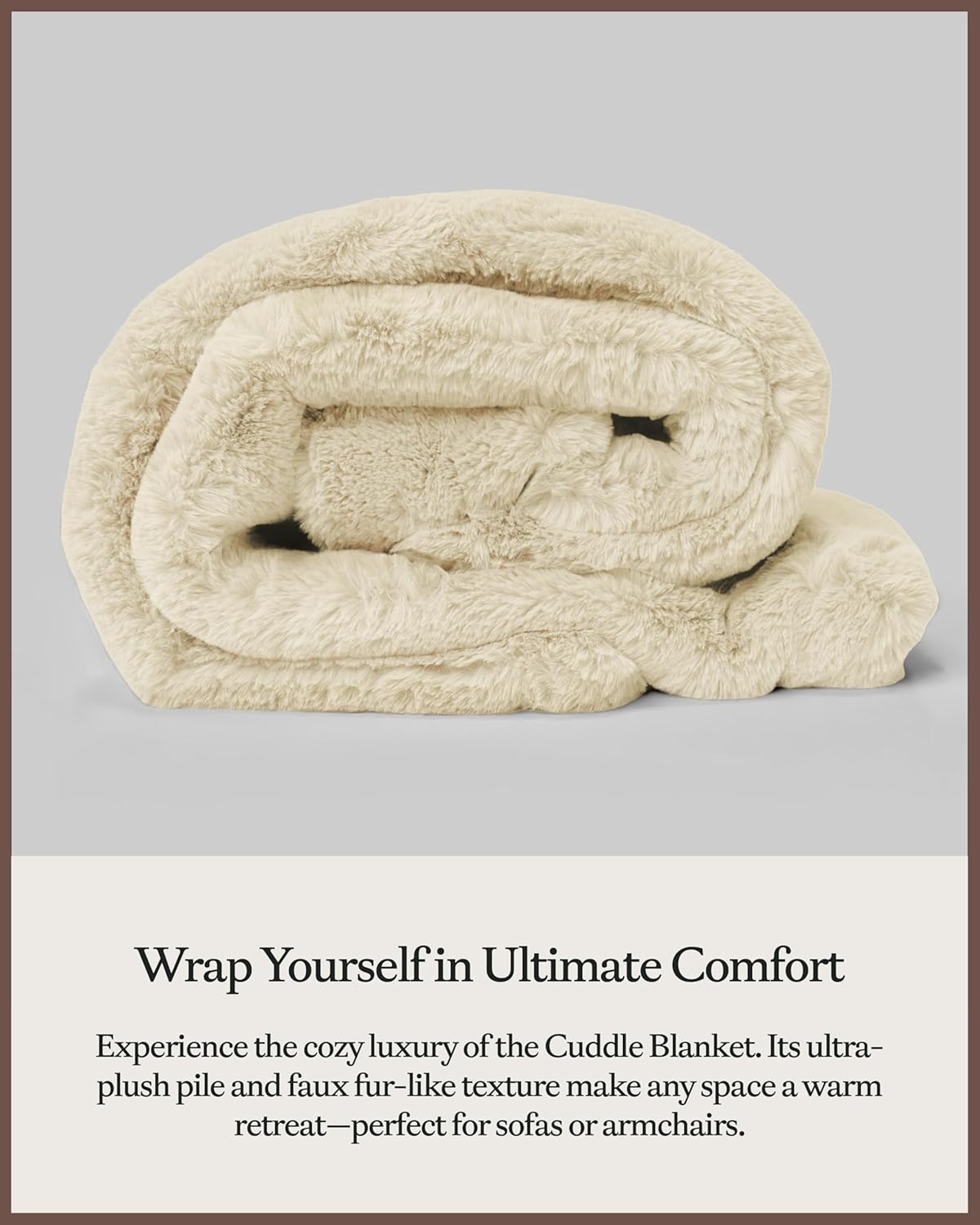 Cozy Earth Cuddle Blanket - Faux Fur Ultra-Soft Luxury Throw Blanket - Thick & Cozy Oversized Design for Lounging or Sharing - Machine Washable - Oversize Throw 80" x 60" Crème