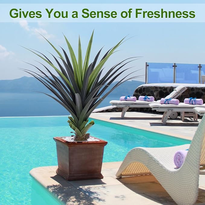 4ft Artificial Spiked Agave Plant, 48" Faux Agave Plants Indoor Small Floor Plant Perfect for Front Porch, Patio, Indoor Outdoor Home, Office Decor 1pcs