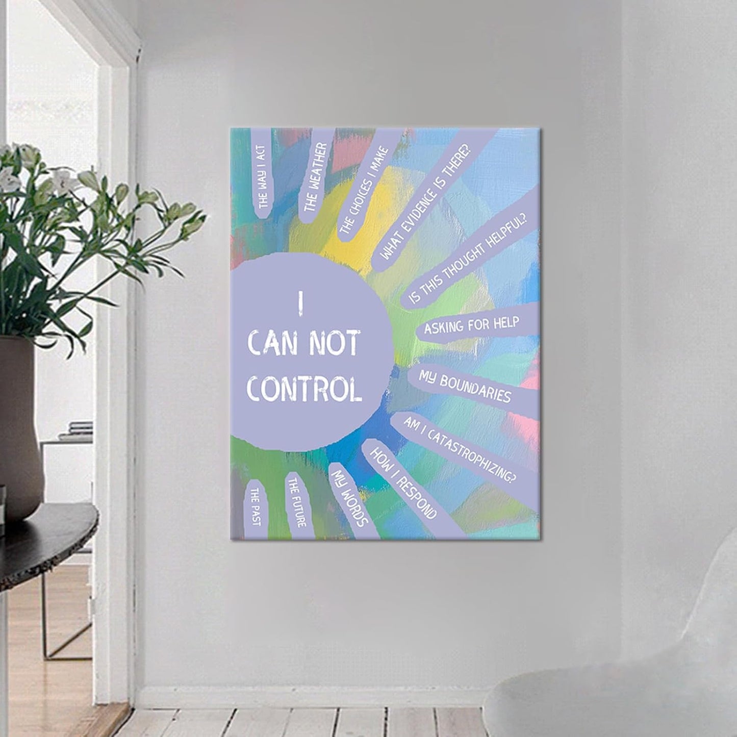 I Cannot Control Motivational Poster Print Canvas Wall Art Inspirational Quotes Painting Wall Decor Artwork for Modern Home Living Room Office School Picture Wall Stretched and Framed [30''W X 40''H]