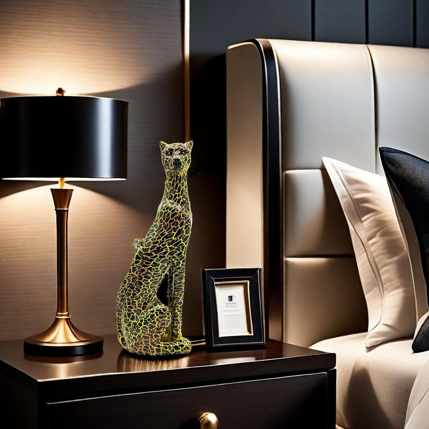 Colorful Leopard Statue Art Figurine Sculpture Collectible Gifts for Leopard Lover Office Home Decor Desk Accessories Decoration Garden Figurines Outdoor Decor (Color I)