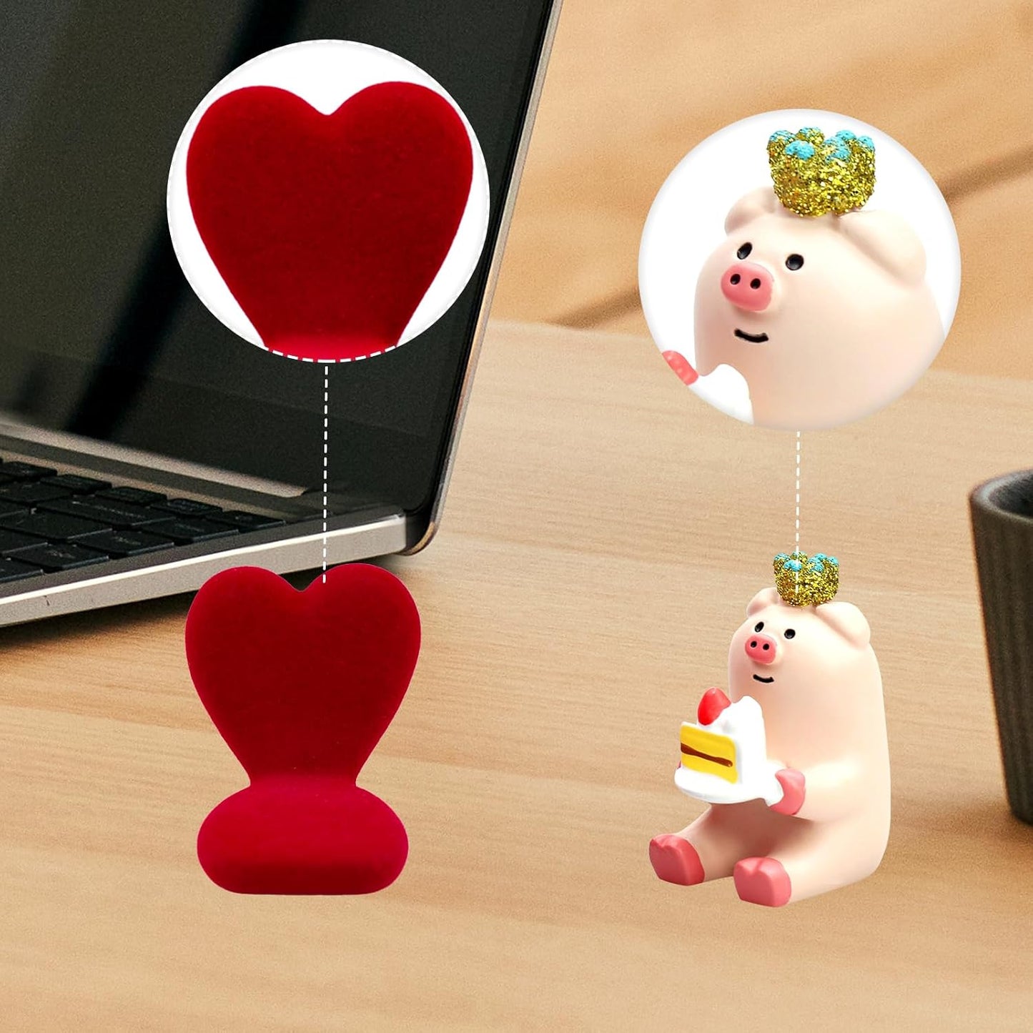 Cute Mini Pig Eating Cake Resin Figurine Apply to for Office, Home Decoration Perfect for Pig Lovers - Heart-Shaped Sofa