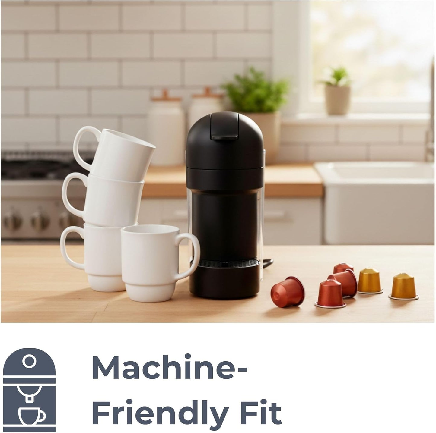 Coffee Mugs Set of 4 – 16 oz Porcelain Ceramic Mugs with Handle, Stackable Non-Toxic & Lead Free, Microwaveable Latte Cups for Kitchen, Tea & Cappuccino White