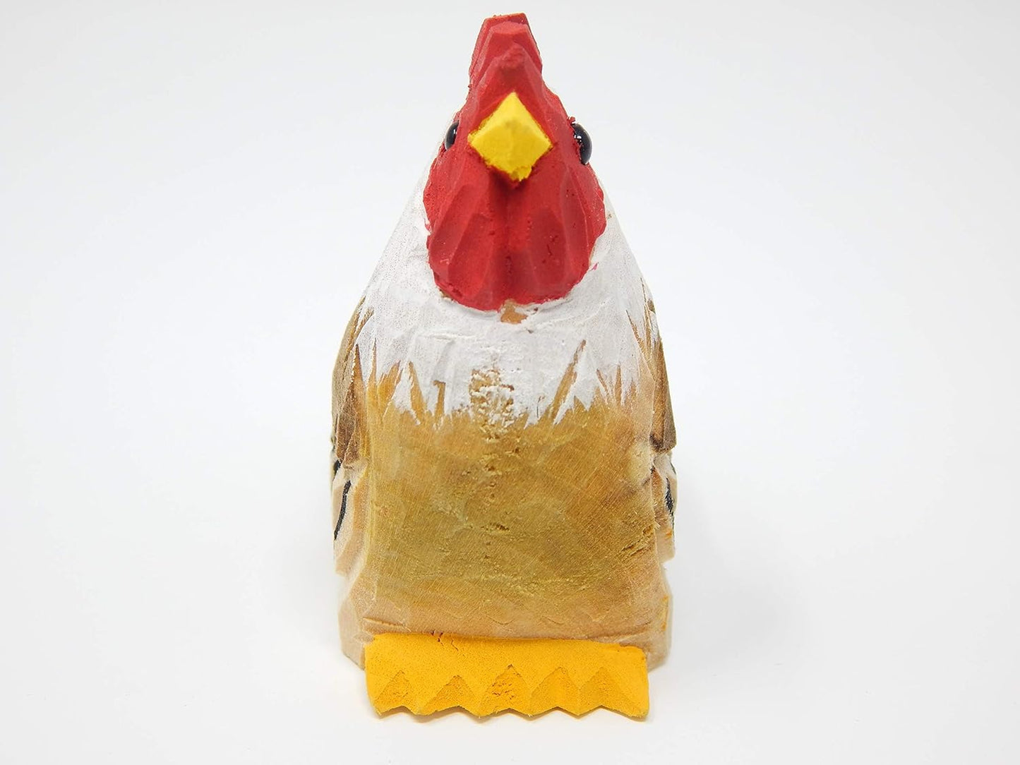 Hand-Carved Wooden Rooster Figurine - Miniature Bird Art Statue Mini Carved Ornament Figurine Small Farm Animal, Rustic Carved Bird SculptureOrnament & Collectible Country Decor