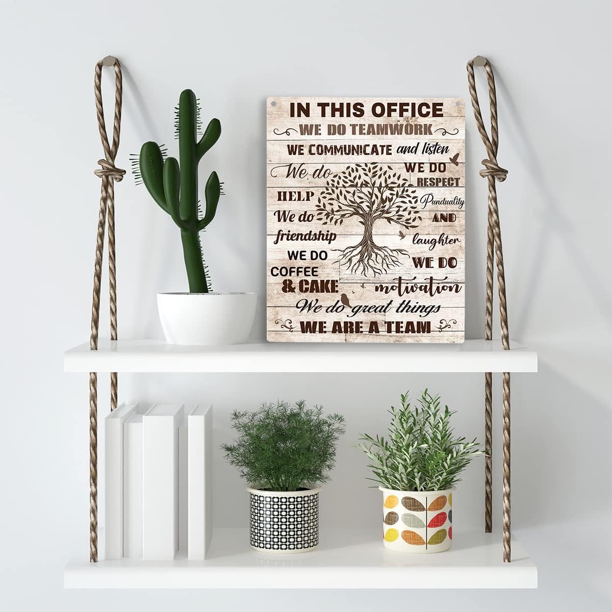 In This Office We Are A Team Inspirational Teamwork Wall Art Artwork for Office Birthday Christmas Gifts for Women Men Kids Wall Decor Framed Wooden Hanging Sign 10x8 Inch.