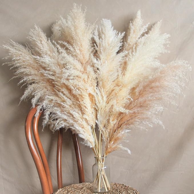 14 Stems 30" inch Dried Pampas Grass Decor Tall, Large Pompas Grass, Boho Neutral Home Decor Bouquet, Fluffy Pampass Grass for Floor Vase Wedding Floral Arrangements Wall Farmhouse Table Decor