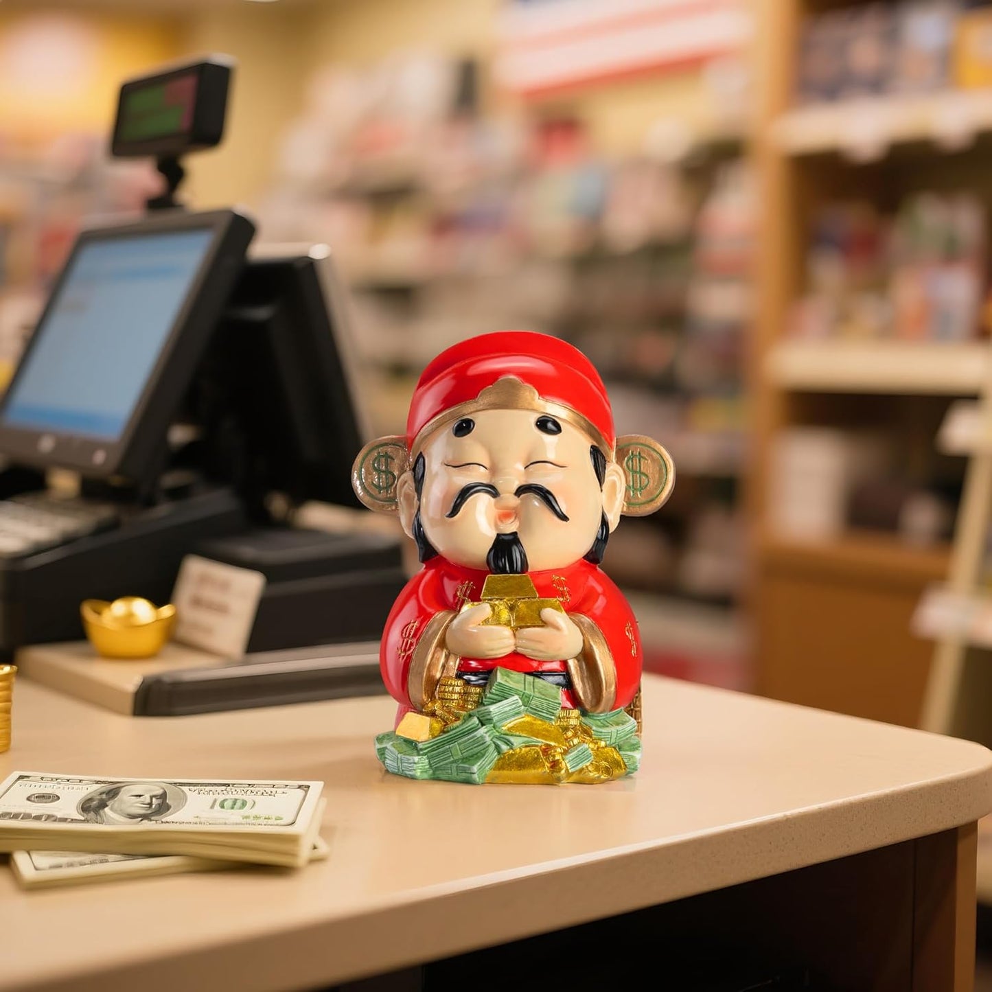 Feng Shui Wealth Statue, God of Wealth Collectible Figurine Deco Your Home, Office, Company, and Store, Bringing Good Luck and Money as a Symbol of Good Fortune