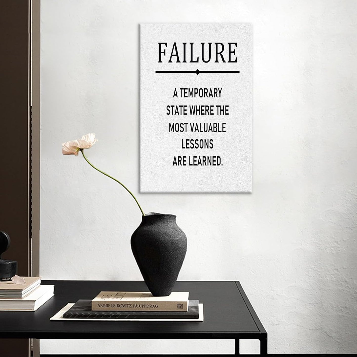 Inspirational Canvas Wall Art Home Decor Poster Print Temporary Failure Motivational Entrepreneur Picture Painting Artwork for Modern Home Teens Bedroom Classroom Ready to Hang [12''W X 18''H]