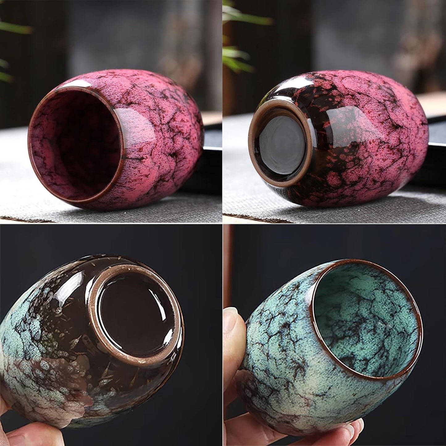 Japanese style ceramic Tea set, Tea cup, Water cup，Coffee cup, Yerba mate set, Ceramic mate cup set of 5