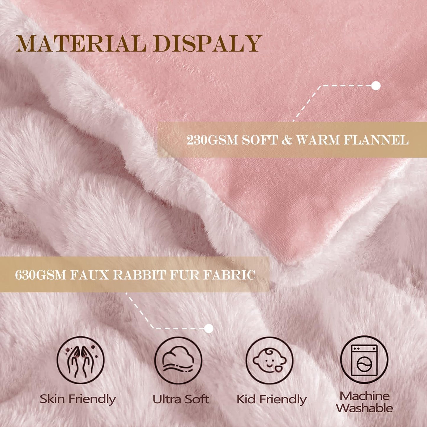 Latepis Pink Faux Fur Queen Blanket for Bed Bubble Cute Soft Warm Comforter Thick Furry Blanket for Sofa Bedroom Cozy Blankets for Women Gift Luxury Blankets for All Seasons 90''x90'', 860gsm