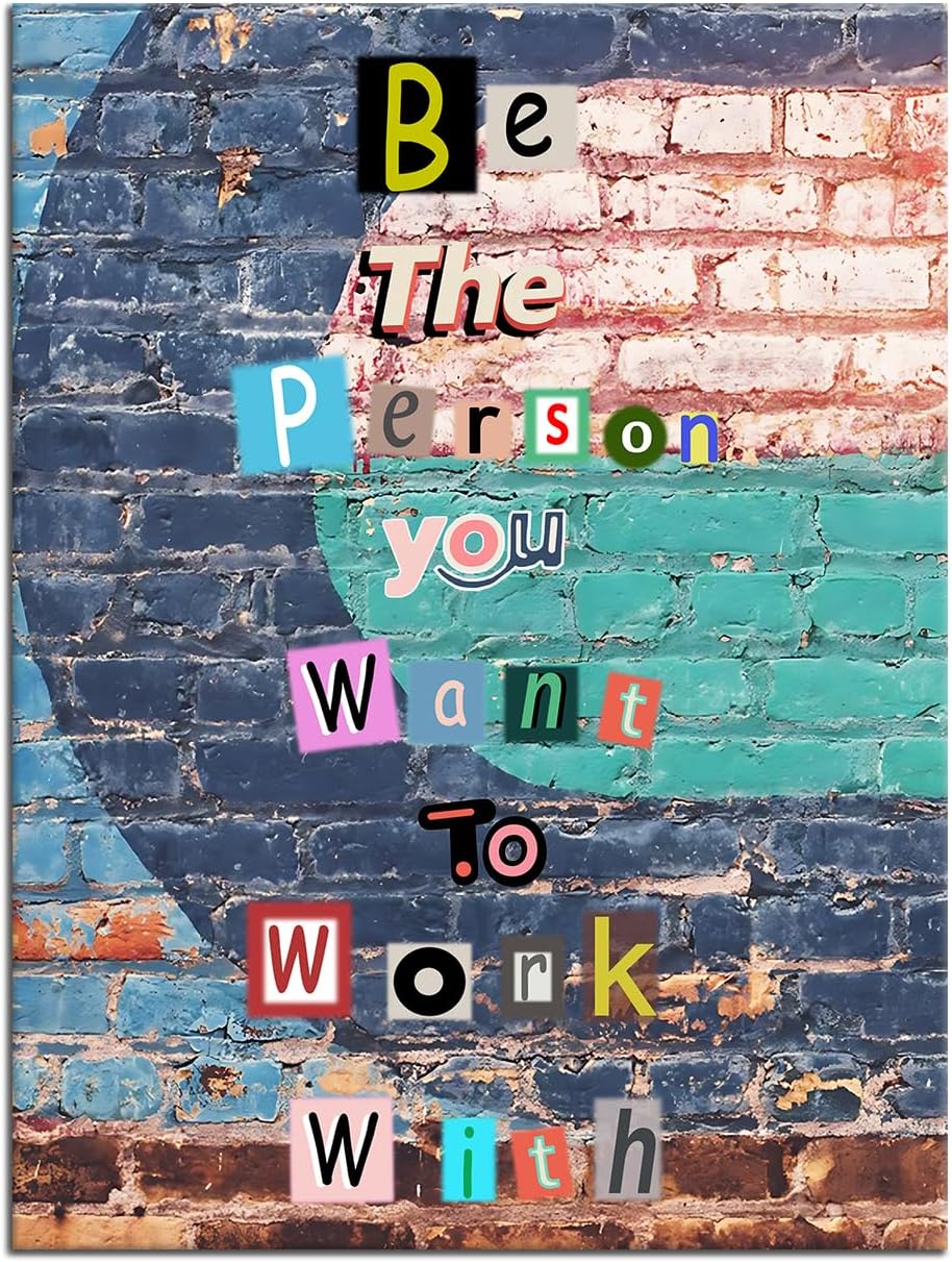 Inspirational Canvas Wall Art for Office Women Men Motivational Quotes Positive Theme Picture Painting Artwork for Modern Bedroom Classroom Workplace Gym Wall Decoration Ready to Hang [18''Hx24''W]