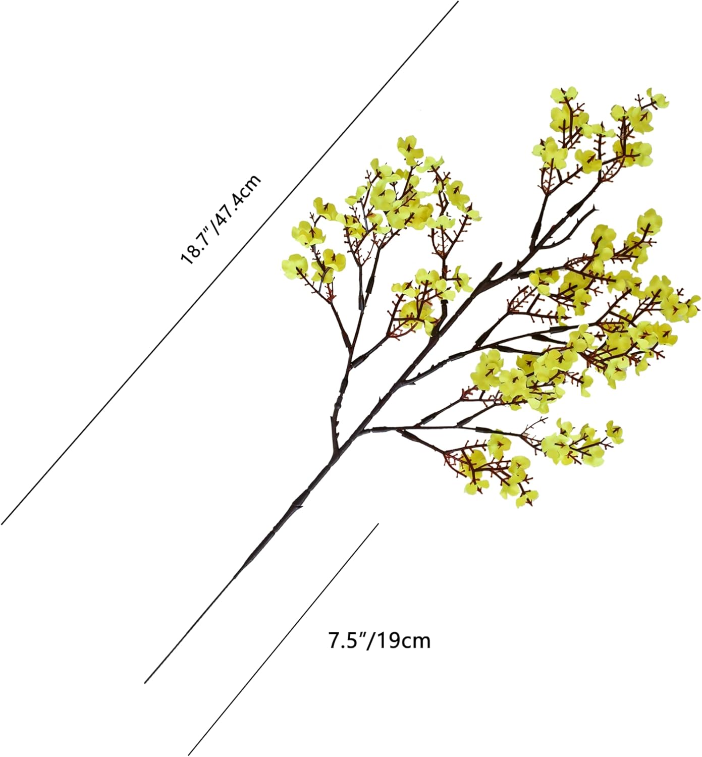 Mandy's Yellow Artificial Baby’s Breath Flowers 6 Bundles Silk Gypsophila with Bendable Stems for Fall Centerpiece Wedding Decor and Table Arrangements