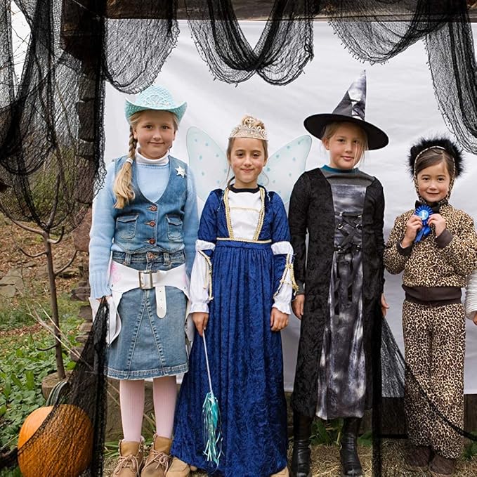 400x80 Inch Oversized Halloween Black Creepy Cloth - 33x6.5ft Spooky Fabric Cloth for Haunted House - Creepy and Spooky Halloween Decorations for Party Outdoor Or Indoor