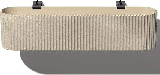 Veradek Demi Series Railing Planter - Hanging Planter Box for Windowsill/Balcony | Plastic-Stone Composite w/Railing Bracket | Modern Décor for Flowers