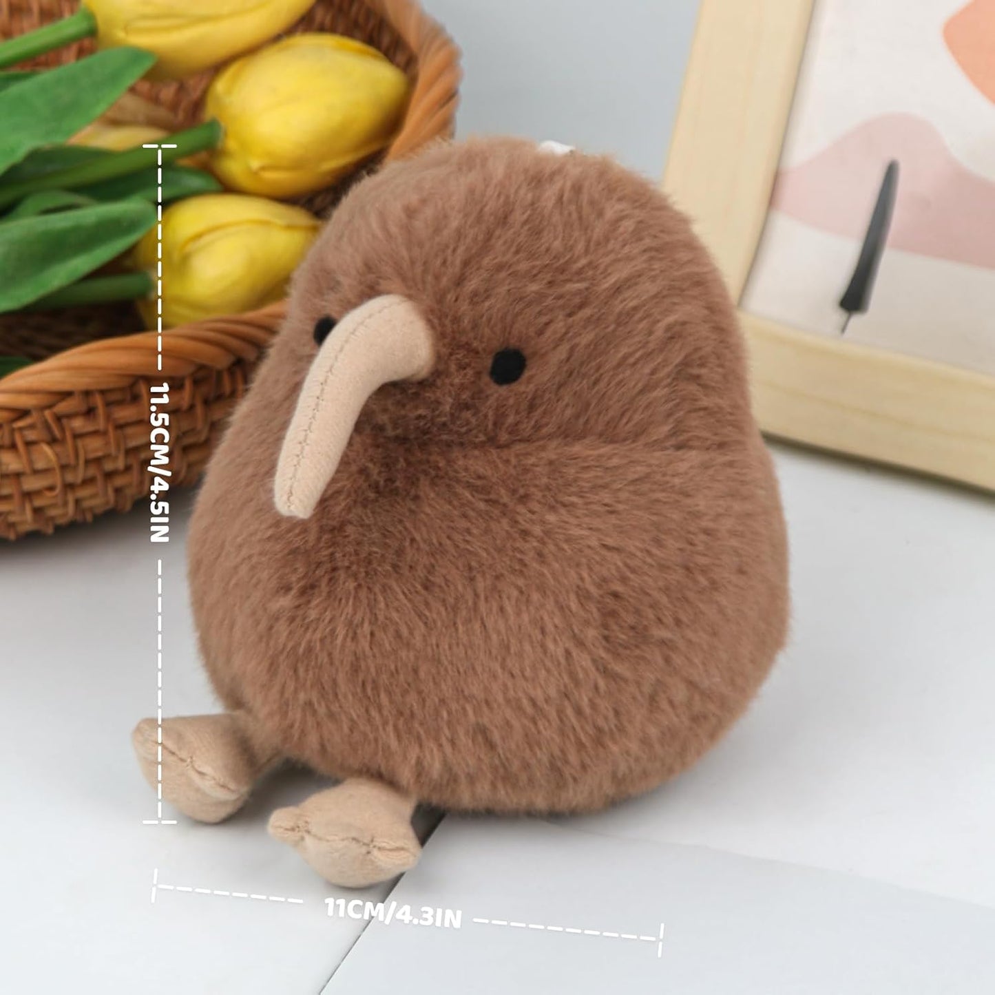 Kiwi Plush Bird Stuffed Animal Little Kiwi Stuffed Plush Toy - Realistic 4.5 inch Kiwi Plushie Christmas Birthday Valentine's Day Gift for Kids Girlfrends