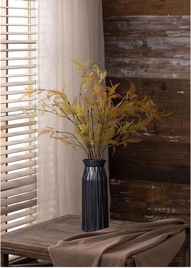 Black Antique Vase, 12 Inches Elegant Vintage Glass Vase Rustic European Unique Chic Style for Tabletop, Kitchen, Office, Living Room Decoration