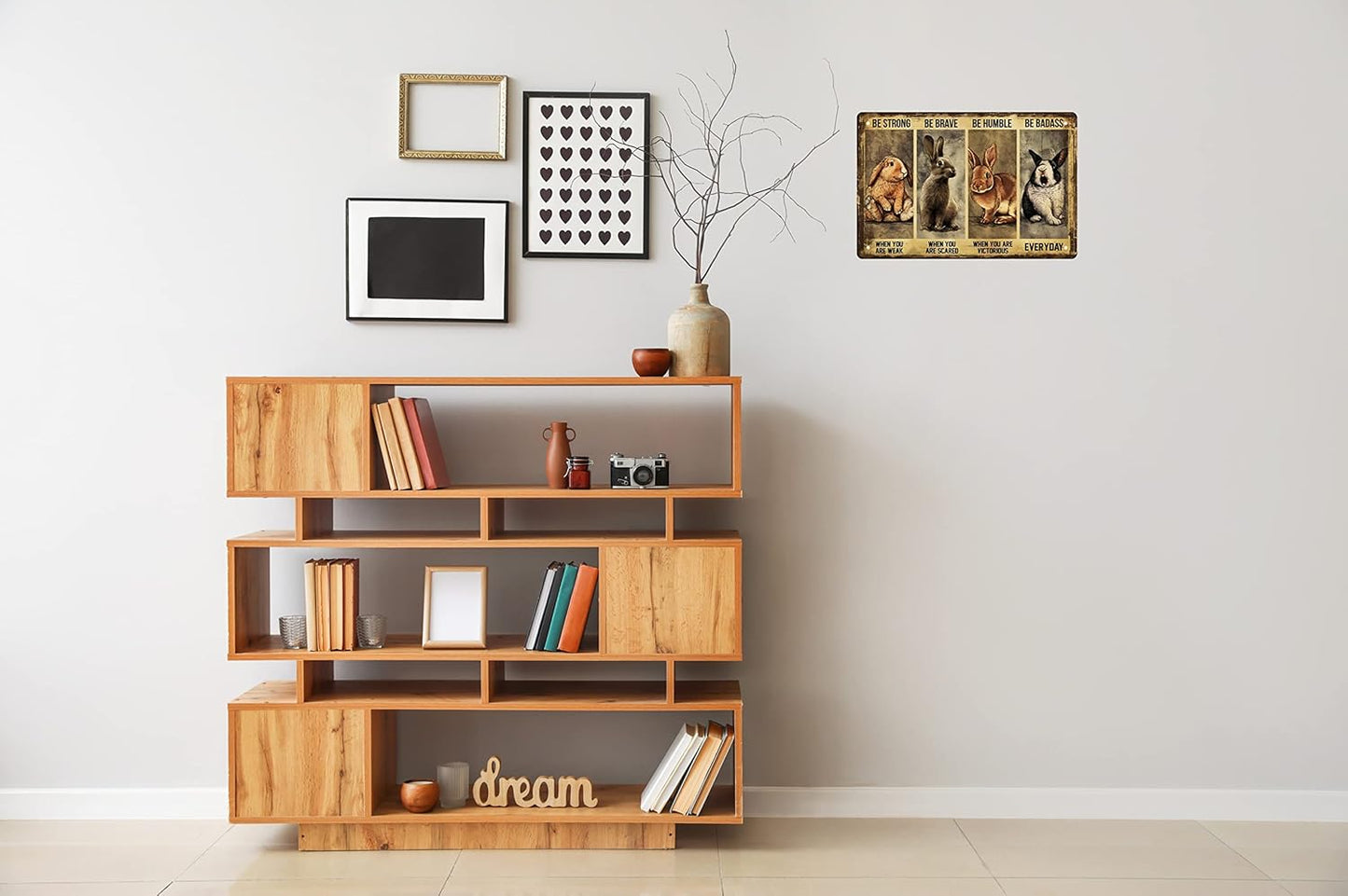 Funny Rabbit Decor Retro Metal Tin Sign Pet Lovers - Motivational Quote - Vintage Farm Art Sign for Home Office Room Coffee Bar Shop Wall Decor Poster Gift 8x12 in