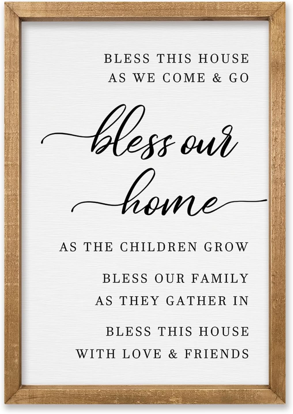 comurdyo Bless This Home Wall Decor 16"×11" Modern Rustic Farmhouse Inspirational Blessing Sweet Family Quote Scripture Sign For Living Room Bedroom House Wall Art Hanging (Wood)