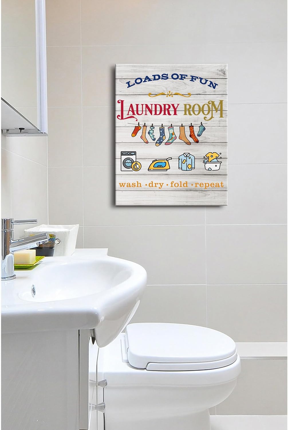 Laundry room wall deocor posters Vintage LaundryRoom Sign Canvas Wall Art Rustic Laundry Rules Prints Signs Framed funny bathroom wall art A-256