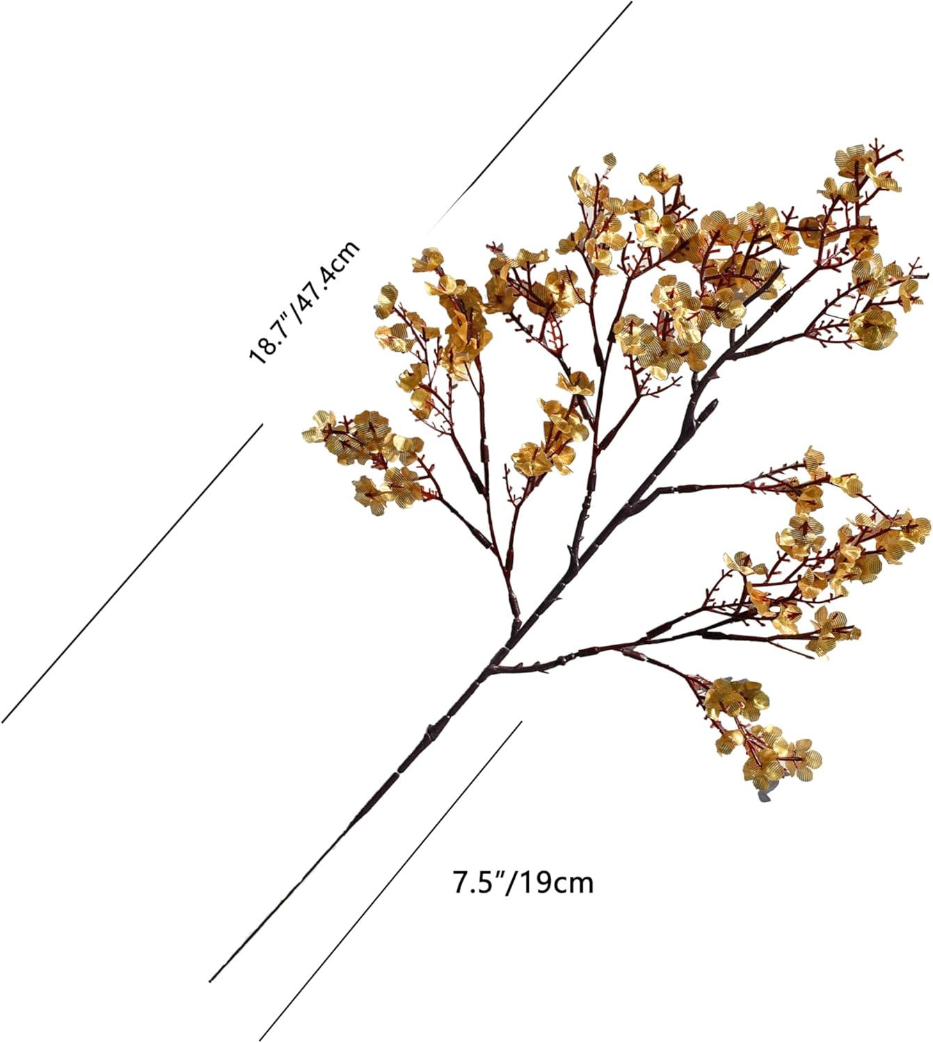 Mandy's Gold Artificial Baby’s Breath Flowers 6 Bundles Silk Gypsophila with Bendable Stems for Fall Centerpiece Wedding Decor and Table Arrangements