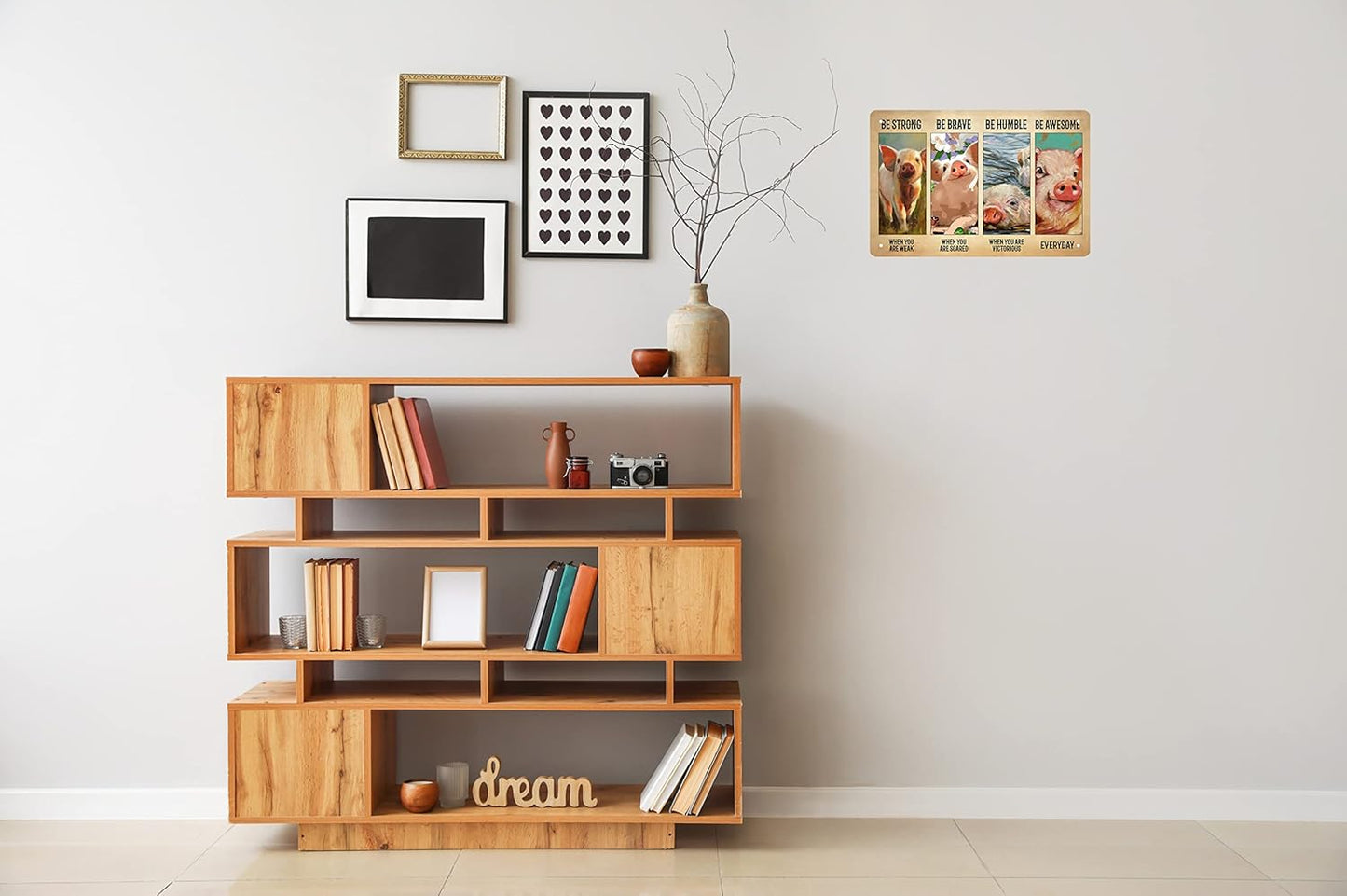 Funny Pig Decor Retro Metal Tin Sign Pet Lovers - Motivational Quote - Vintage Farm Art Sign for Home Office Room Coffee Bar Shop Wall Decor Poster Gift 8x12 in