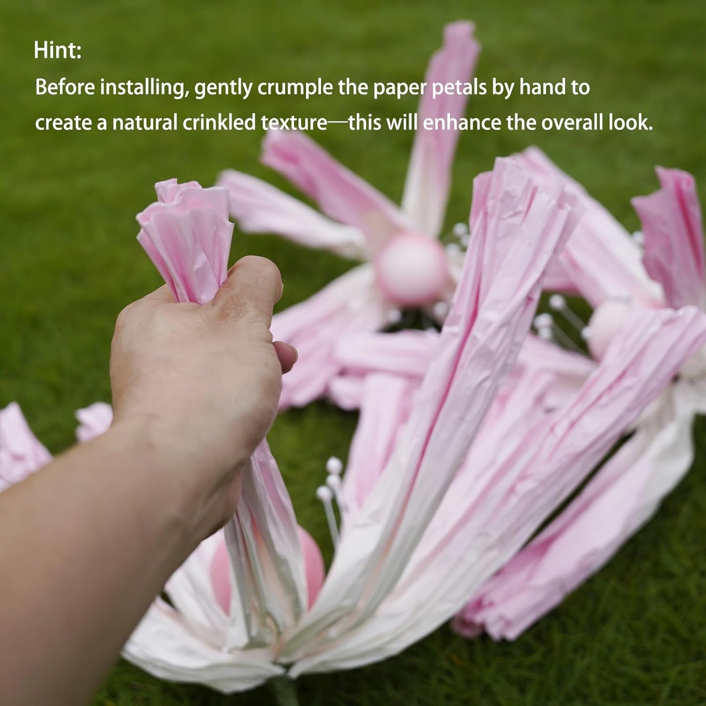 Giant Flowers for Decoration,Large Paper Flowers with Standing Stems and Base,3 pcs Artificial Flowers for Home Decor, Wedding Decorate, Photography Props, Party Banquet (Pink)