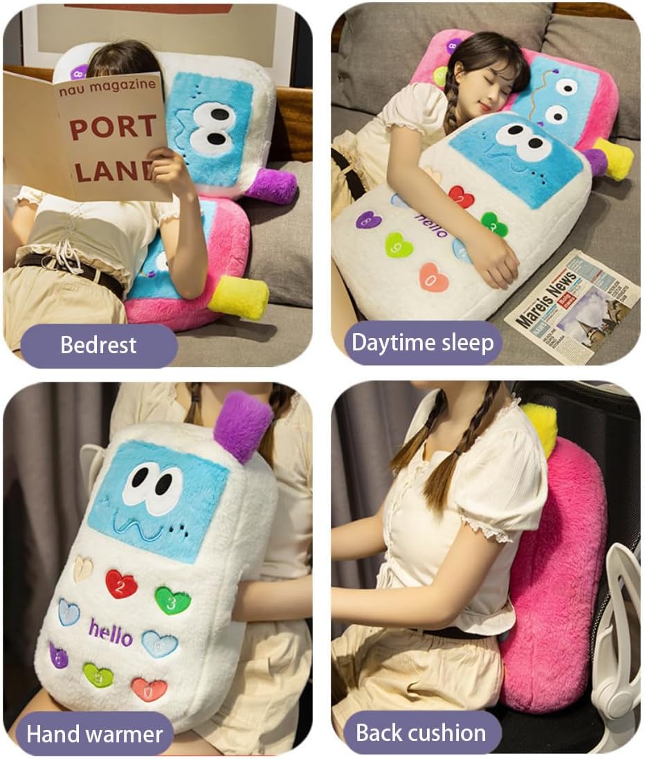 Kids Room Décor, Cute Phone Shape Decorative Pink Throw Pillow, Super Soft Butt Cushion, Floor Pillow, Seating Cushion, Room Decor & Plush Pillow for Bedroom Sofa Chair
