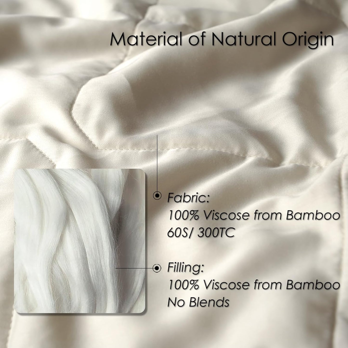 EP Mode Lightweight Quilt Blanket for Summer, Viscose from Bamboo Fabric & Filling, Natural, Breathable & Machine Washable- Ivory, Twin