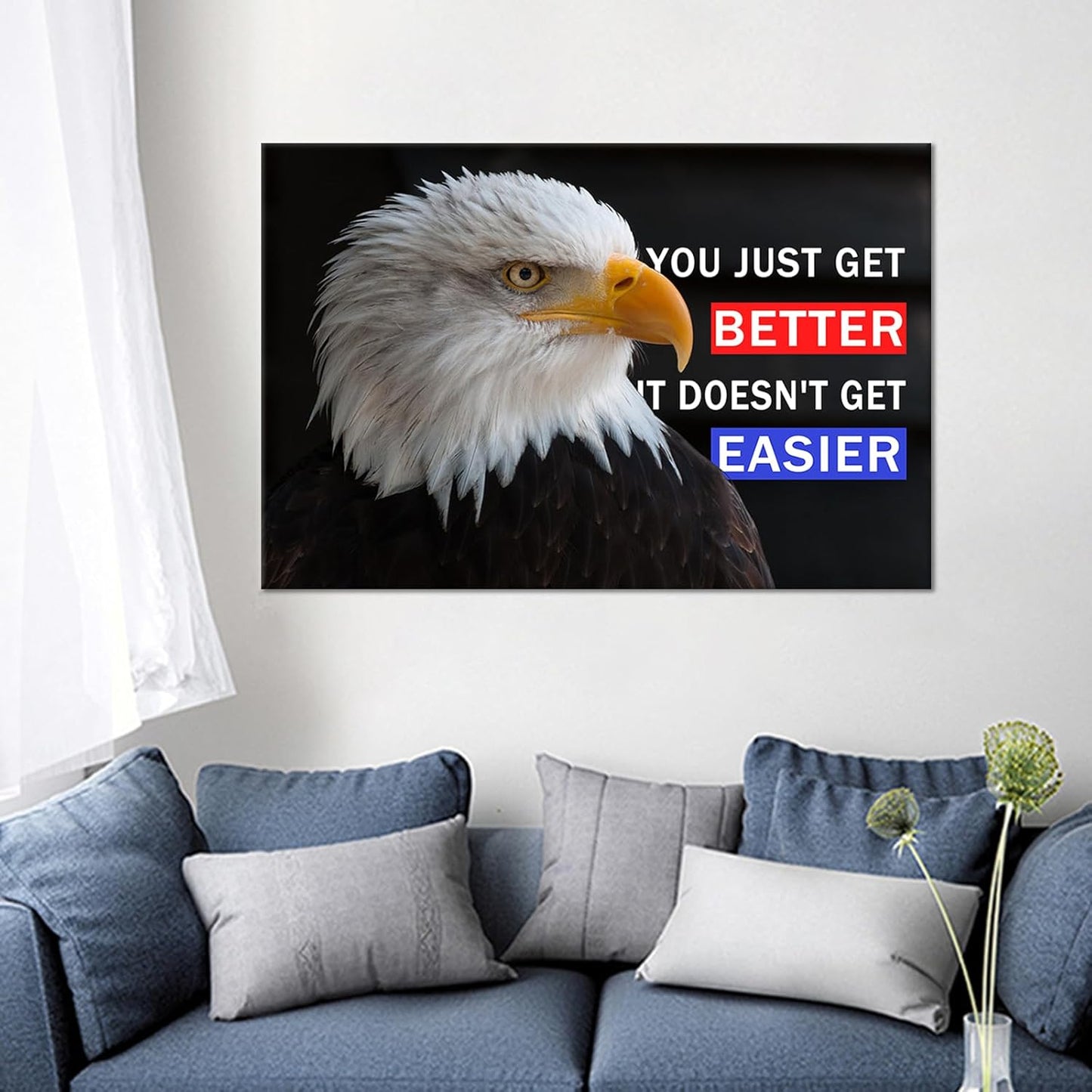 Inspirational Poster Wall Art Motivational Animal Eagle Entrepreneur Quotes Print on Canvas Painting Artwork for Living Room Workplace School Picture Wall Decoration Ready to Hang [36''Wx24''H]
