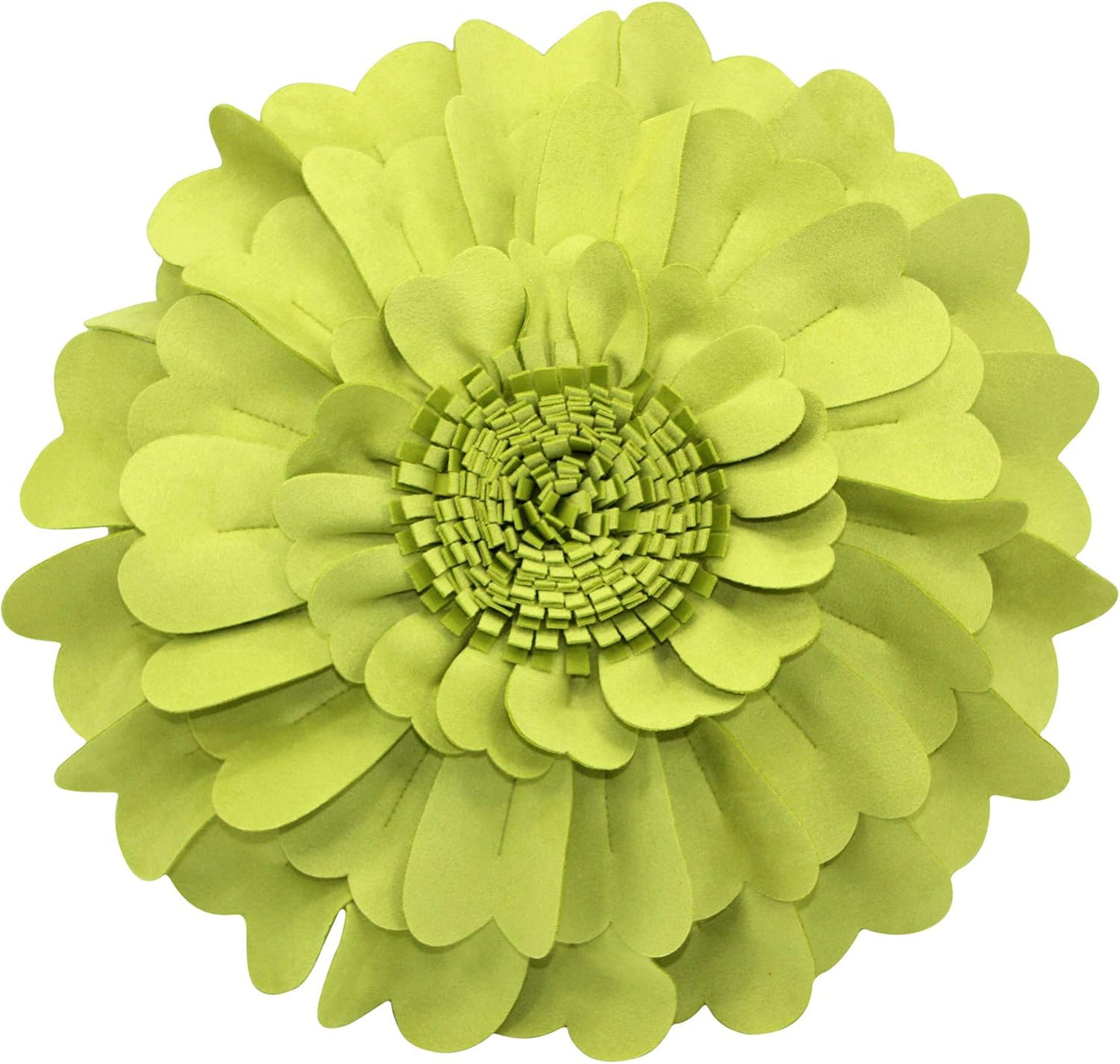 Contempo Lifestyles Flower Pillow – Decorative Pillow 3D Round Throw Pillows for Home Décor – Handmade Sweetheart Flower Pillow for Bed & Couch-Sunflower Pillow - 16 Inch Lime