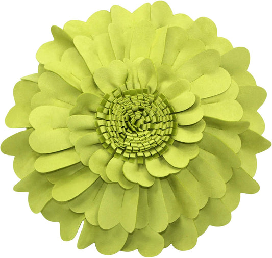 Contempo Lifestyles Flower Pillow – Decorative Pillow 3D Round Throw Pillows for Home Décor – Handmade Sweetheart Flower Pillow for Bed & Couch-Sunflower Pillow - 16 Inch Lime