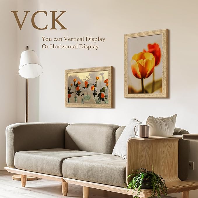 VCK 11x17 Poster Frame Set of 3 - Beige Oak, Natural Solid Wood Wall Gallery Picture Frame