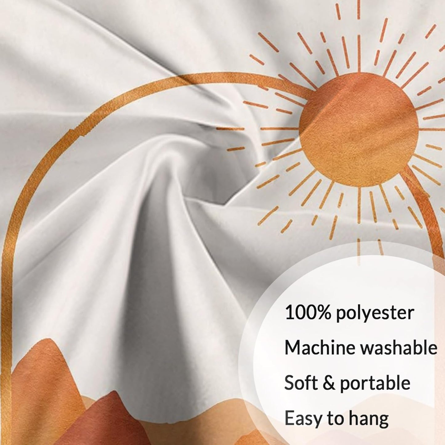 DYNH Bohemian Mountain Tapestry, Retro Nature Sunset Wall Hanging with Sun River Forest, Aesthetic Decor for Bedroom, Living Room, Dorm – Warm Bohemian Art for Home & Outdoor, 30X40IN